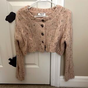 double zero cropped pink sweater